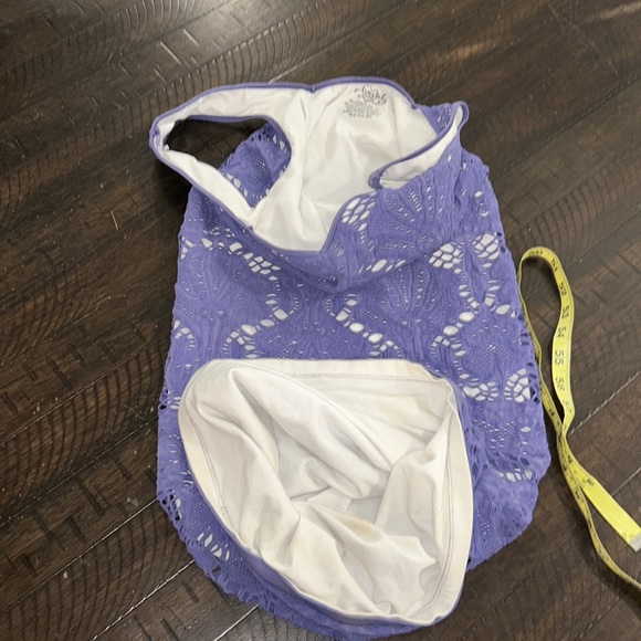 Free People Purple and white crochet overlay sleeveless fitted dress - Picture 12 of 12